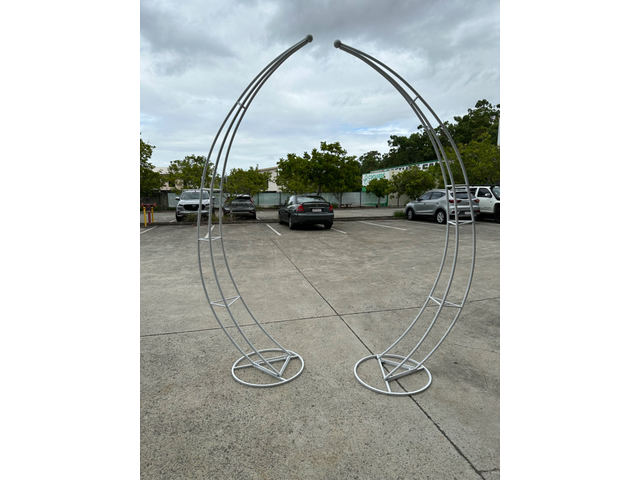 1Set 2Pcs New White 3D Garden Arch Double Round Heavy Duty Stand