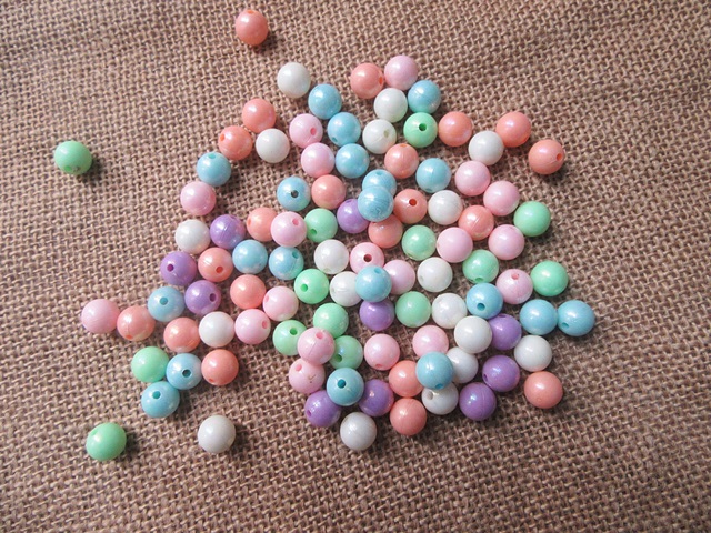 250g Round Pastel Color Plastic Beads Mixed Color 250g Round Pastel Color Plastic Beads Mixed Color