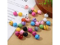 100Pcs Round Jingle Bells Beads Pendants Craft 14mm Mixed
