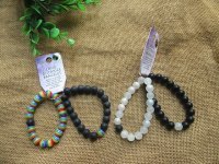 3Pair x 2Pcs Various Elastic Round Stone Beaded Bracelet