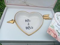 1Set Boxed Mr. & Mrs. Trinket Ring Dish Ceramic Jewelry Tray w/C 1Set Boxed Mr. & Mrs. Trinket Ring Dish Ceramic Jewelry Tray w/C