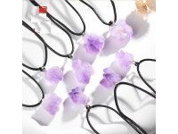 2Pkt x 5Pcs Natural Rough Stone Amethyst Pendant Necklace 2Pkt x 5Pcs Natural Rough Stone Amethyst Pendant Necklace