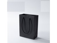 6Pcs Thick Black Kraft Paper Gift Carry Shopping Bag 24.5x19x9.6