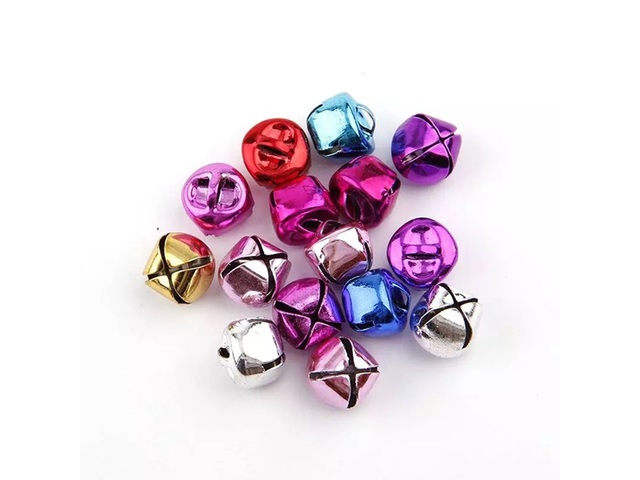 (image for) 250g (130Pcs) Round Jingle Bells Beads Pendants Craft Mixed Colo