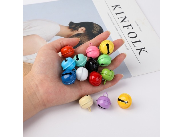 (image for) 50Pcs Round Jingle Bells Beads Pendants Craft 25mm Mixed