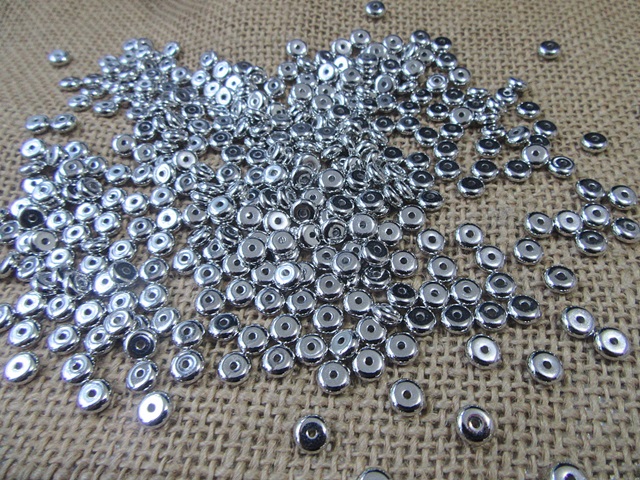 (image for) 500g (8000Pcs) Round Flat Niclel Plastic Beads