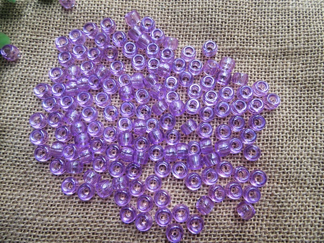 500g Transparent Purple Barrel Pony Beads Loose Bead 8mm 500g Transparent Purple Barrel Pony Beads Loose Bead 8mm