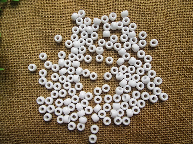 500g White Barrel Pony Beads Loose Bead 8mm be-p-ch561 500g White Barrel Pony Beads Loose Bead 8mm be-p-ch561