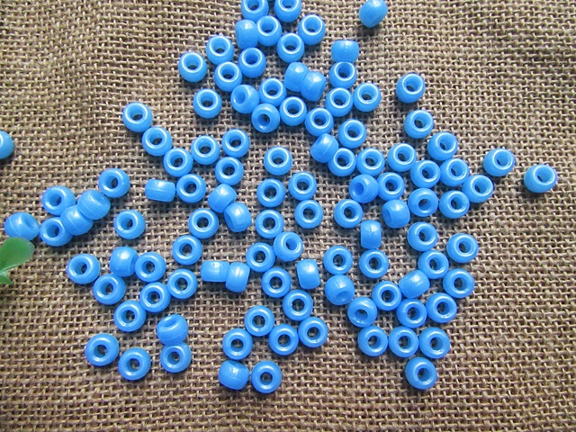500g Blue Barrel Pony Beads Loose Bead 8mm 500g Blue Barrel Pony Beads Loose Bead 8mm