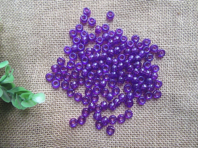 500g Transparent Violet Barrel Pony Beads Loose Bead 8mm 500g Transparent Violet Barrel Pony Beads Loose Bead 8mm