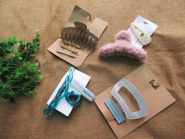 4Sheets New Hair Clamp Hair Clips Barrette Assorted Size Design 4Sheets New Hair Clamp Hair Clips Barrette Assorted Size Design