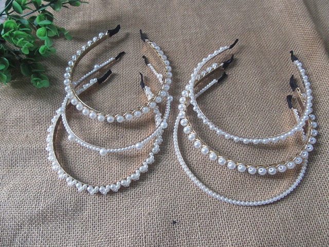 6Pcs Elegant Simulate Pearl Beaded Headbands Hair Band 6Pcs Elegant Simulate Pearl Beaded Headbands Hair Band