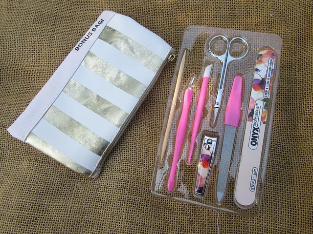 2Set Manicure Nail Care Nail Clipper File Scissor Set w/Bag