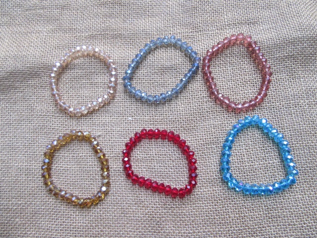 6Pcs Elastic 10mm Crystal?Glass Beaded Bracelet Mixed Color 6Pcs Elastic 10mm Crystal?Glass Beaded Bracelet Mixed Color