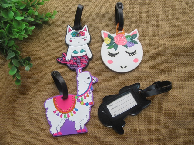 (image for) 4Pcs Cute Girls Bag Tags Kids Luggages Tag Assorted