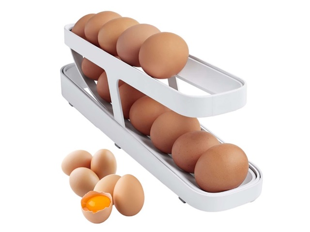 1Pc Automatic Scrolling Egg Dispenser Holder Storage Refrigerato 1Pc Automatic Scrolling Egg Dispenser Holder Storage Refrigerato
