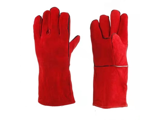 1Pr Leather Safety Welding Gloves Wood Burner BBQ Glove - Click Image to Close