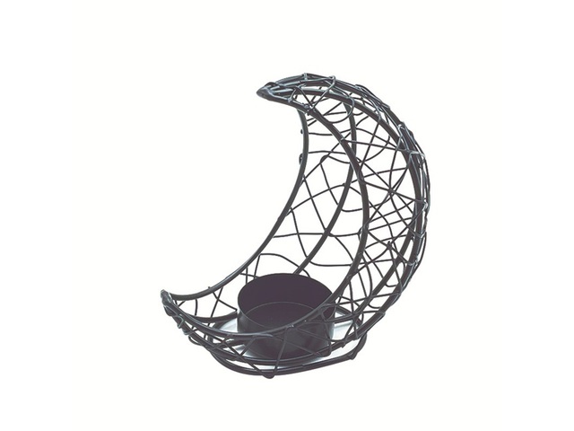 1Pc Creative Black Three-Dimensional Moon Candlestick Home Decor