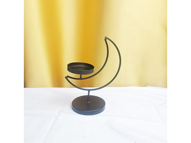 1Pc Creative Ornament Black Moon Candle Holder Party Home Decor 1Pc Creative Ornament Black Moon Candle Holder Party Home Decor