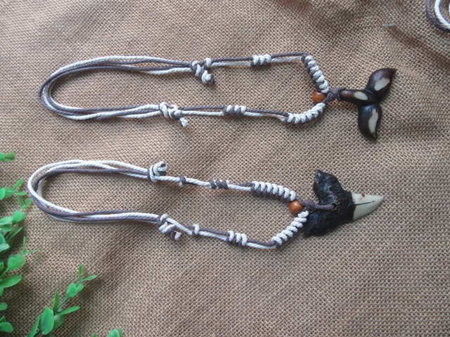 6Pcs Handmade Rope Necklaces with Tribal Pendants 6Pcs Handmade Rope Necklaces with Tribal Pendants