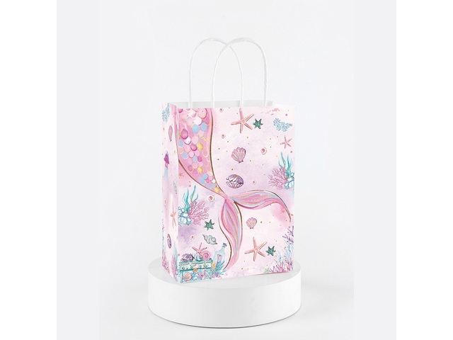 12Pcs Mermaid Design Paper Gift Carry Shopping Bag 20x15cm 12Pcs Mermaid Design Paper Gift Carry Shopping Bag 20x15cm