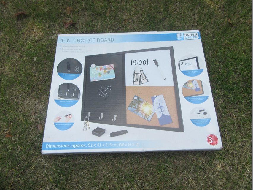 1Set 4-in-1 Notice Board Whiteboard Blackboard Cork Board Combo 1Set 4-in-1 Notice Board Whiteboard Blackboard Cork Board Combo