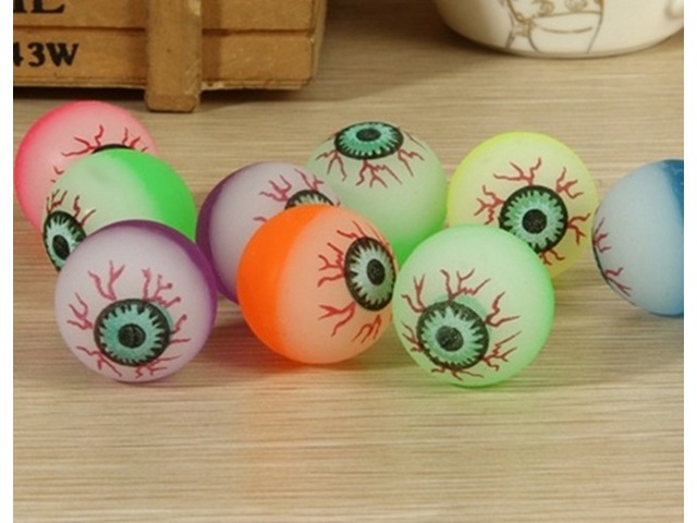 50 Frosted Eyeball Rubber Bouncing Balls 42mm Mixed Color