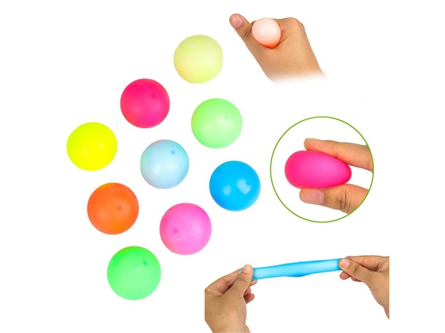 12Pkt x 3Pc Stretchy Squishy Sticky Ball Fidget Stress Relief