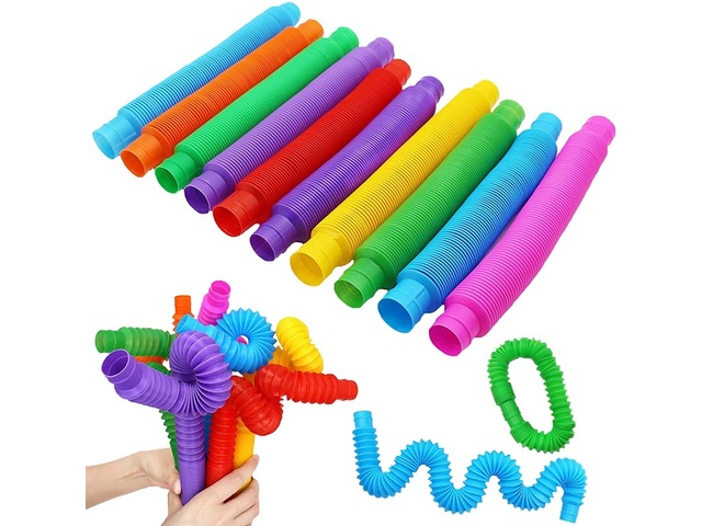 6Pkt x 3Pc Telescopic Tube Sensory Stretch Pull Tubes Fidget Toy 6Pkt x 3Pc Telescopic Tube Sensory Stretch Pull Tubes Fidget Toy