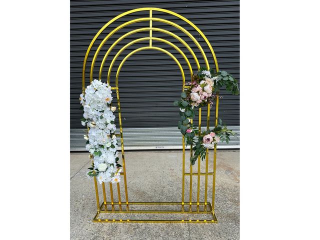 1X HQ Golden Heavy Duty Large Square Wedding Arch Backdrop