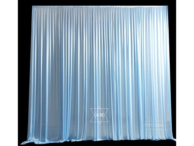 1X Baby Blue Silk Cloth Wedding Party Backdrop Curtain Drapes - Click Image to Close