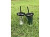 1Pc Shiny Skull Design Tumbler Leak-Proof Cold Cup w/Straw