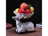 1Pc Creative Marbled Lucky Deer Plate on Head Sculpture Figurine
