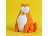 1Pc Whimsical Fat Orange Cat Statue for Cat Lovers Home Decor