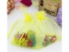100 Yellow Drawstring Jewelry Gift Pouches 15x10cm