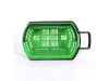 1X Plastic Green Rolling Shopping Baskets with 2 wheels