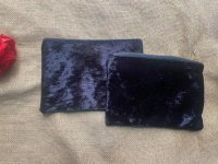 2Pcs Black Velvet Pencil Case Cosmetic Bag Travel Storage 2Pcs Black Velvet Pencil Case Cosmetic Bag Travel Storage
