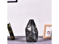1Pc Unique Handmade Marbled Black Vase Dressing Table Pot 28cm 1Pc Unique Handmade Marbled Black Vase Dressing Table Pot 28cm