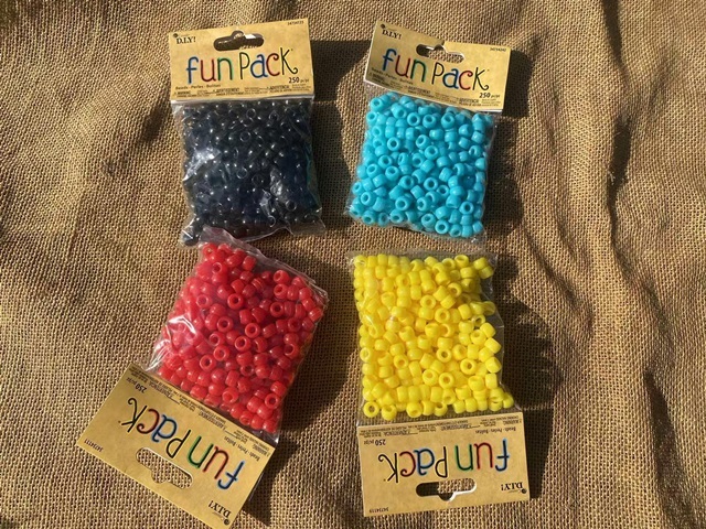 6Packs x 250Pcs Solid Barrel Pony Beads Mixed Color
