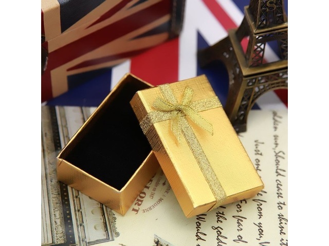 16 New Golden Gift Case for Necklace & Ring 8x5cm