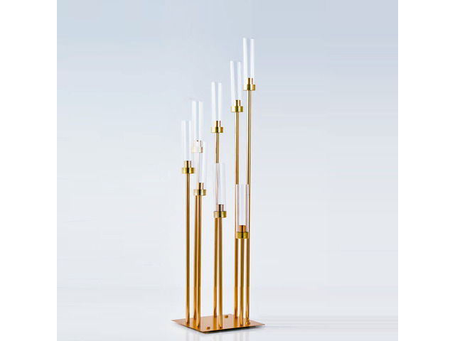 1Set 8 Arm S Design Golden Pillar Candelabra Home Party Wedding