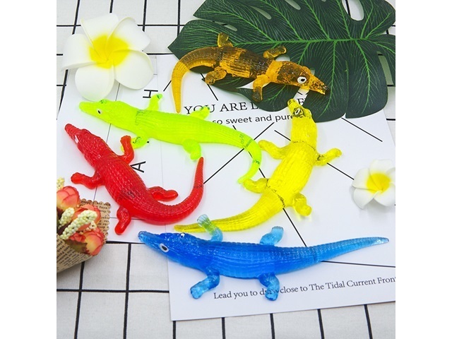 6Pack x 3Pc Squishy Crocodile Sticky Stretchy Venting Toys Mixed