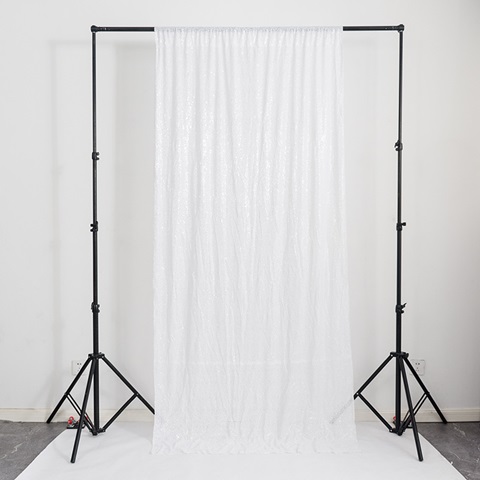 (image for) 1Pc Sparkling White Sequin Backdrop Drapes Event Backdrop