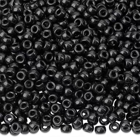 (image for) 1000Pcs Black Pony Beads 9x6mm DIY Jewelry Making Craft Supplies