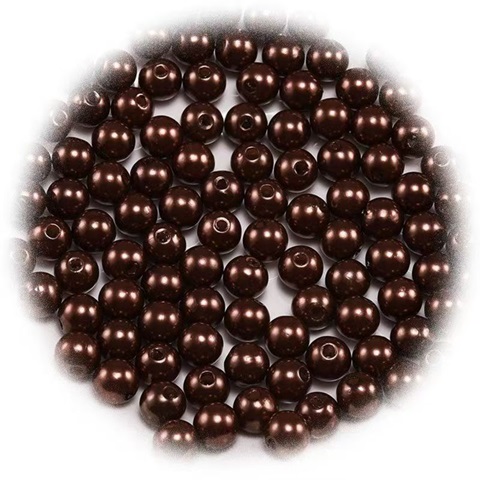 (image for) 2500 Coffee 6mm Round Simulate Pearl Beads