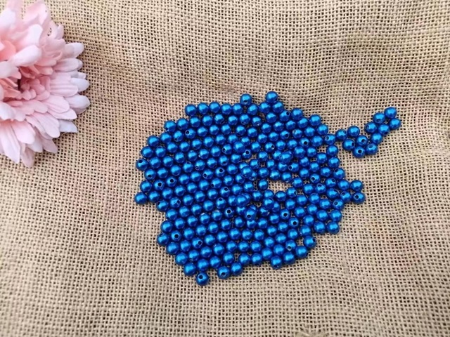 (image for) 500 Loyal Blue Round Simulate Pearl Loose Beads 10mm