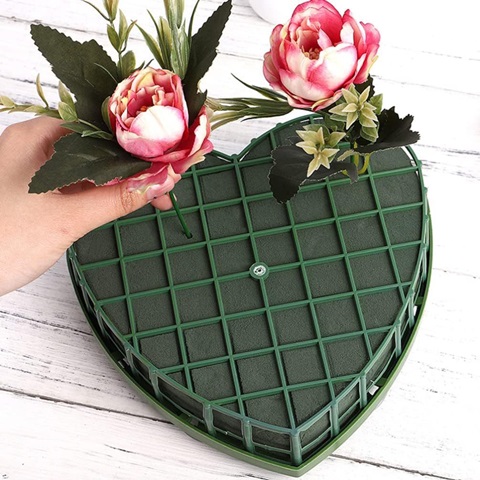 (image for) 1X Heart Floral Foam Bouquet Flower Holders w/Sucker