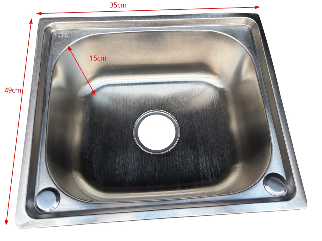 (image for) 1X Medium Stainless Steel Kitchen Sink - Single Bowl 45x39cm
