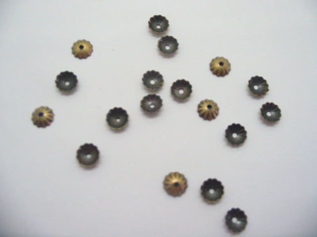 1000 8mm Bronze Bead Caps Beading Parts Jewelry finding - Click Image to Close