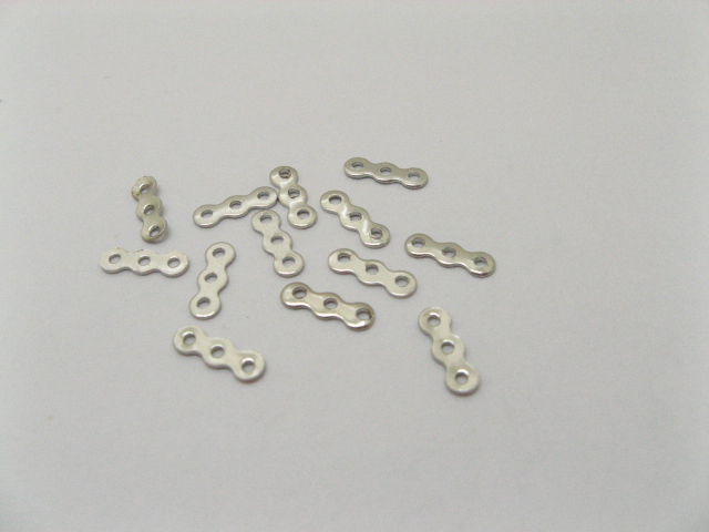 1000 Nickel Spacer Bars 3 Hole 10mm Connector Finding - Click Image to Close